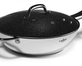 Wok De Acero Inoxidable Gunmetal 28 Cm